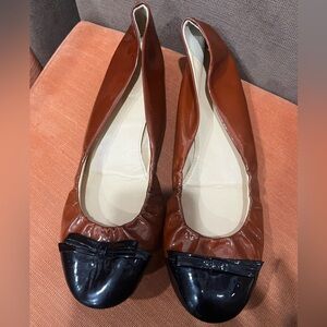 J. Crew Patent Leather Flats in Brown and Black size 9.5 US
